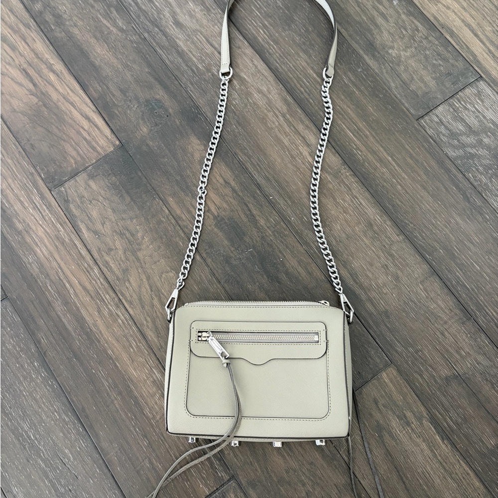 Rebecca Minkoff Gray Crossbody Bag with Silver Chain